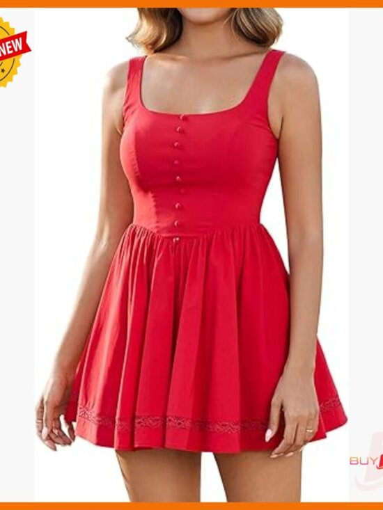 Dresses & Skirts - Summer Mini Sundress Corset Lace A-Line Casual Party Graduation Dress